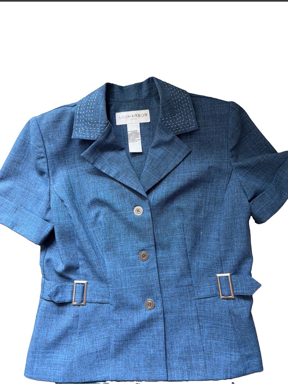Vintage 90s women’s size 10 two-piece pant suit by Sag Harbor. Blue. Great cond. - Picture 10 of 17
